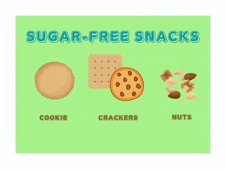 低糖質お菓子英語版01 低糖質,お菓子,クッキー,ビスケット,ナッツ,糖尿病対策,英語版のイラスト素材