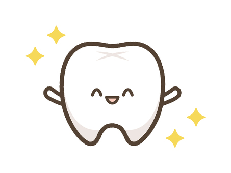 健康な歯のキャラクター 歯,歯医者,キャラクター,きれい,健康,虫歯,歯茎,ホワイトニング,白い,歯周病のイラスト素材