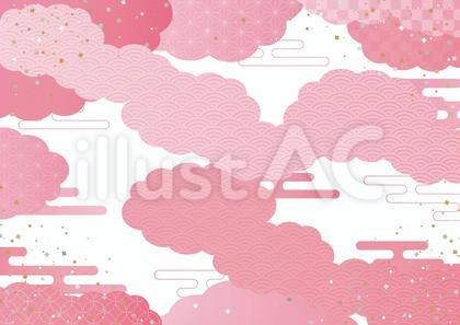 可愛い雲の和風の背景素材