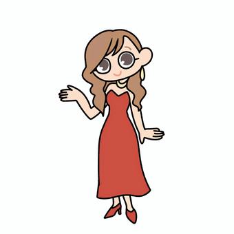 キャバ嬢 女性,キャバ嬢,ドレス,接客,ナイトワーク,職業のイラスト素材