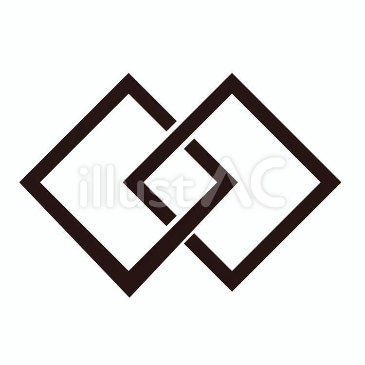 家紋　角 家紋,紋,紋章のイラスト素材