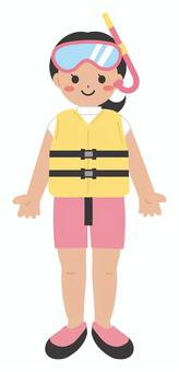 Illustration, life jacket, life vest, sea, 