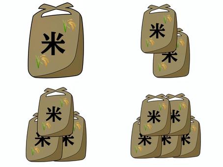 お米 米,米袋,セット,新米,玄米,白米,備蓄米,新古米,精米,古古米のイラスト素材