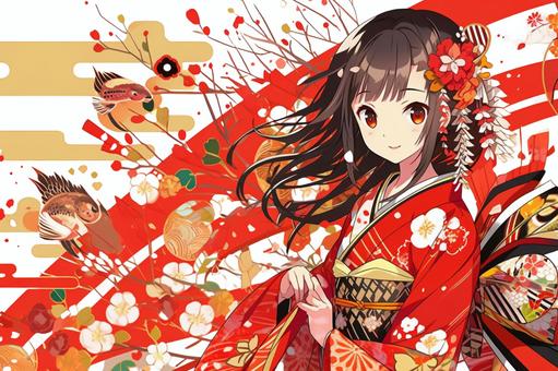 New year kimono girls 4, people, woman, kimono, JPG and PNG