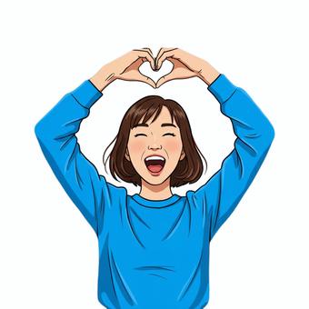 OKを掲げている女性