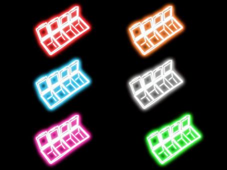 ネオンのピルケース ピルケース,薬,入れ物,容器,プラスティック,医療,手描き,ネオン,ライト,光のイラスト素材