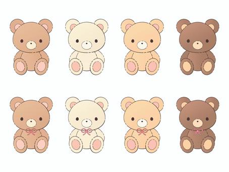 ブラウンカラーのテディベアセット テディベア,くま,ぬいぐるみ,ブラウン,生活,おもちゃ,玩具,茶色,ベージュ,キッズのイラスト素材