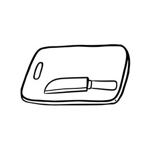 まな板と包丁（シンプル） まな板,包丁,板,シンプル,自炊,料理,生活,道具,調理,生活用品のイラスト素材