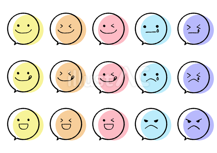 アイコンに使える表情のセット 表情,アイコン,顔文字のイラスト素材