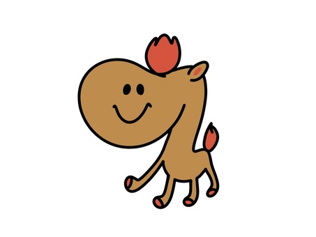 丙午 にこにこ表情イラスト 丙午,干支,うまのイラスト素材