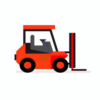 乗り物 085 フォークリフト,工事車両,建設機械,物流,倉庫,イラスト,ベクター,オレンジ,働く車,輸送のイラスト素材