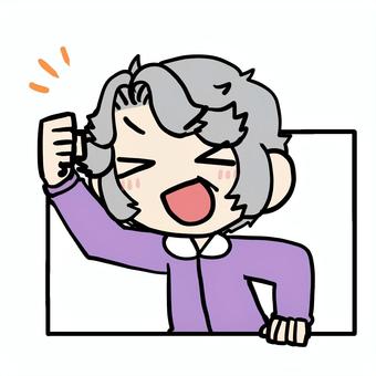 Illustration, grandmother, frame, be pleased, 