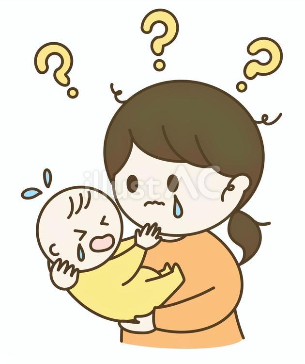 はてなと子育てに疑問を持つママのイラスト はてな,子育て,疑問のイラスト素材
