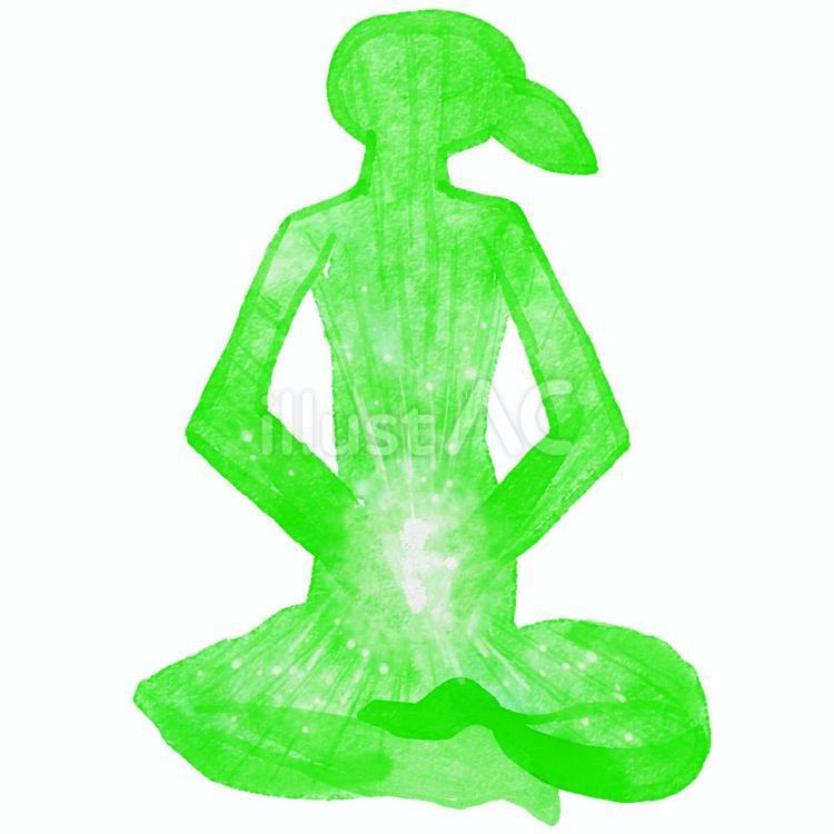 ヨガをする女性のシルエット ヨガ,ヨーガ,ストレッチのイラスト素材
