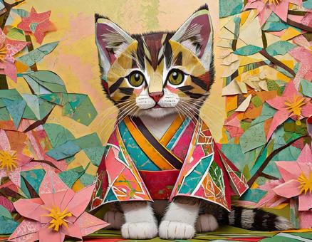 cat in kimono, , JPG