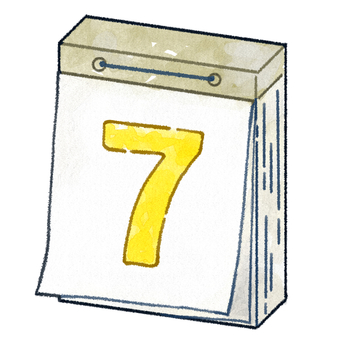 数字の7のカレンダー水彩イラスト カレンダー,日めくり,数字,7月,7,7日,水彩,手描き,シンプル,生活のイラスト素材