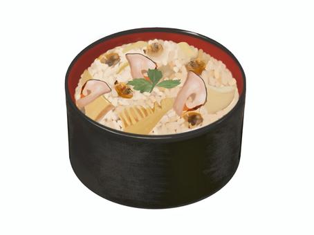 炊き込みご飯25C 炊き込みご飯25C きのこ,筍,しじみ,炊き込みご飯,食べ物,和食,定食,米,ごはん,昼食のイラスト素材