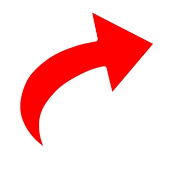 矢印　右向き　ターン　白フチ 矢印,赤,カーブ,上向き,白縁,フチあり,シンプル,戻る,ターン,曲がるのイラスト素材