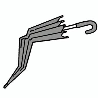 折れた傘　モノクロ 傘,不燃ごみ,ゴミ分別,リサイクル,梅雨,天気,雨,手描き,デフォルメ,挿絵のイラスト素材