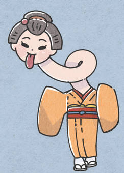 ろくろっ首 妖怪,日本,ろくろっ首,お化け,和のイラスト素材