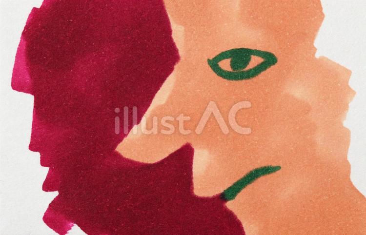 人物の横顔 人物,鼻,横顔のイラスト素材