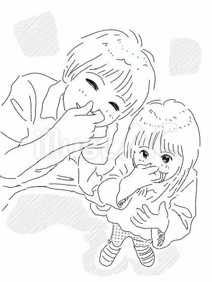 クサイとおどける兄妹 白黒
