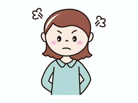 30代女性(怒る) 人物,女性,主婦,怒り,怒る,腹が立つ,プンプンのイラスト素材