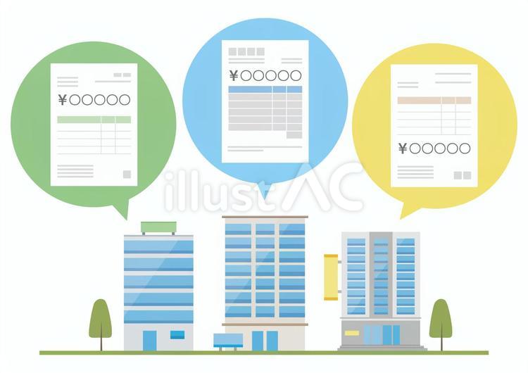 相見積もりイメージ２ 会社,相見積もり,見積書のイラスト素材