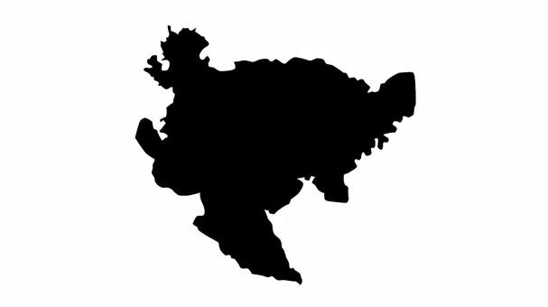 佐賀県地図のシルエット 佐賀県,シルエット,地図,都道府県,マップ,ワンポイント,地方,地域,地理,社会のイラスト素材