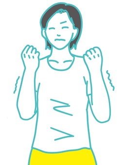 腕の漸進的筋弛緩法 女性,漸進的筋弛緩法,グー,緊張,腕,震える,力,拳,リラックス法,ストレス解消のイラスト素材