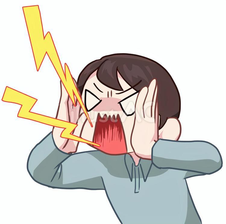 大声を出す男性 人物,素材,生活のイラスト素材