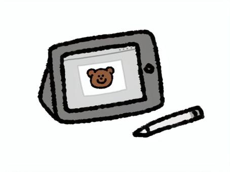 iPadとペンシルでデジタルお絵描き タブレット,ipad,端末,ペンシル,ペン,ios,android,お絵描き,デジタル,イラストのイラスト素材