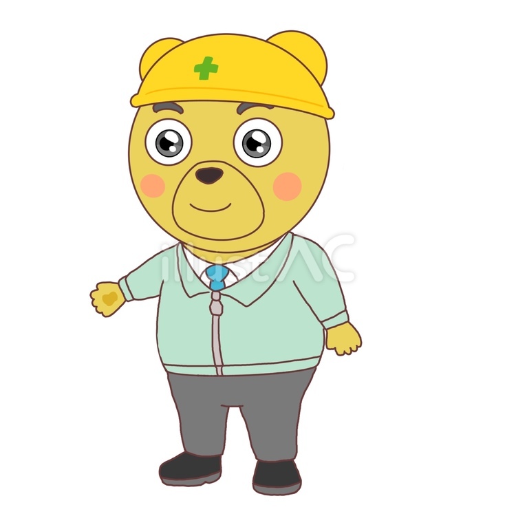 くまの現場監督 動物,生き物,かわいいのイラスト素材