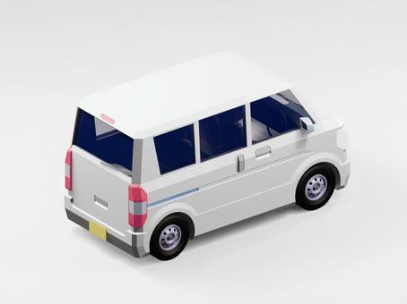 自動車CGイラスト04_リヤ 自動車,乗用車,四輪車,軽自動車,貨物,運搬車,商用車,ミニバン,ワンボックス,立体のイラスト素材