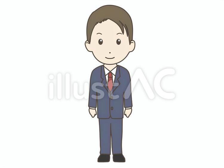 スーツ男性1 オフィス,案内,会社のイラスト素材