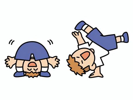 楽しいダンスポーズセット ダンス,ポーズ,面白い,小学生,運動,ブレイキン,セットのイラスト素材