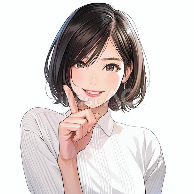 指をさす女性 女性,人物,美女のイラスト素材