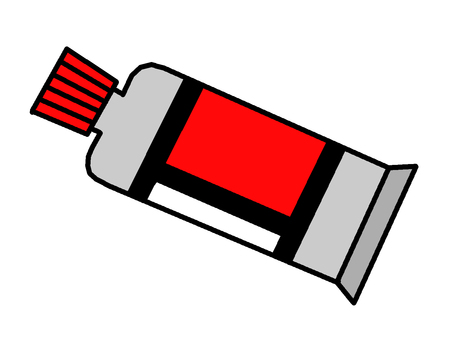 絵の具 絵の具,赤色,画材,チューブ,水彩,アクリル,美術,アート,イラストのイラスト素材