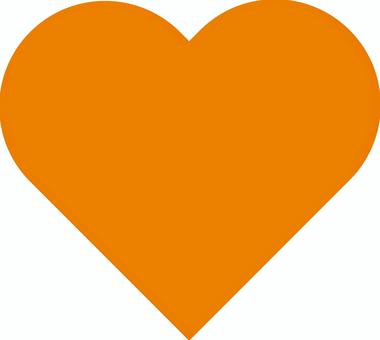 オレンジ　ハート　シンプル ハート,愛情,シンプル,オレンジ,平和,つながる,ボランティア,友情,クラスメイト,心のイラスト素材