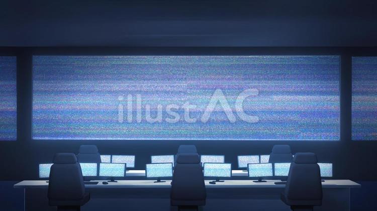 制御不能の司令室　背景イラスト エラー,制御不能,ハッキングのイラスト素材