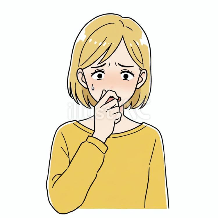 やらかしてしまった人 女性,カットソー,金髪のイラスト素材