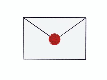 シーリングワックスで封じた手紙 シーリングワックス,封,手紙,封筒,思い,紙,便箋,書く,手書き,スタンプのイラスト素材