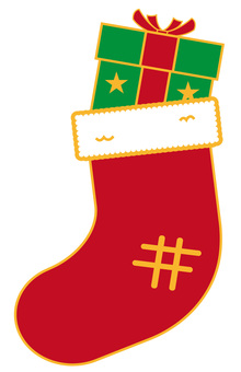 靴下にクリスマスプレゼントを クリスマス,プレゼント,靴下,ソックス,贈り物,箱,ボックス,イベント,行事,かわいいのイラスト素材