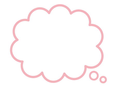 もくもく吹き出し　ピンク 2 吹き出し,ふきだし,フレーム,枠,もくもく,もこもこ,雲,考える,妄想,ふわふわのイラスト素材