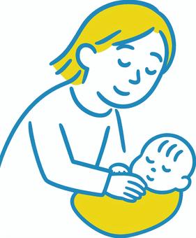 あかちゃん添い寝 子育て,育児,添い寝,寝かしつけ,赤ちゃん,あかちゃん,ベビー,新生児,乳児,幼児のイラスト素材
