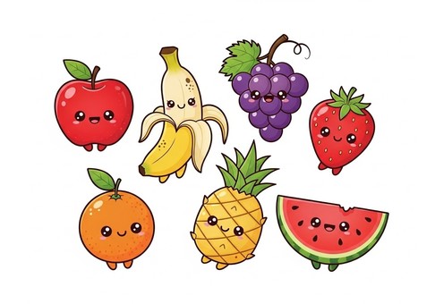 かわいいフルーツキャラクターセット