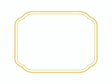 2重線の角丸フレーム/長方形 ポップ,シンプル,ベクター,金,ゴールド,金の枠,金縁,金色,エレガント,おしゃれのイラスト素材