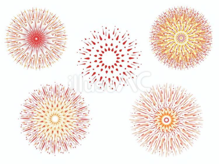 打ち上げ花火柄のセット 花火,セット,夏のイラスト素材