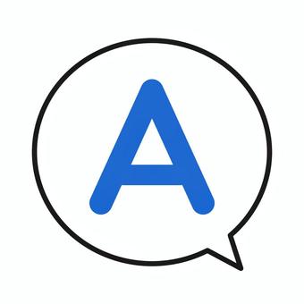吹き出し＋A（青） 吹き出し,a,答え,青,丸,シンプル,クイズ,解答,応答,会話のイラスト素材