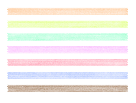 色鉛筆タッチのマスキングテープ素材 マスキングテープ,マステ,文具,パステルカラー,模様,柄,リボン,ギザギザ,かわいい,ジグザグのイラスト素材